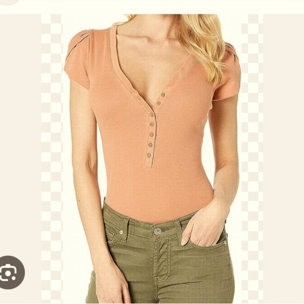 New without tag, Free People bodysuit in peachy burnt orange